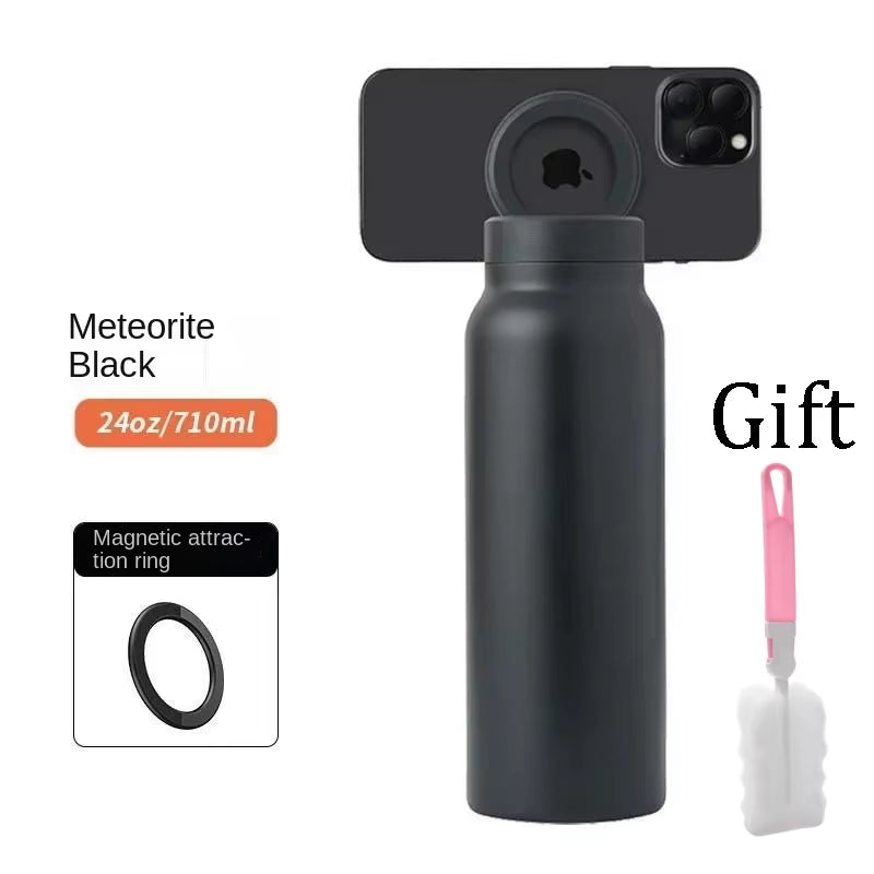 720ML Magnetic Insulated Cup Stainless Steel Sports Water Bottle Mobile Phone Holderhigh Aesthetic Value Cold Insulation Cup