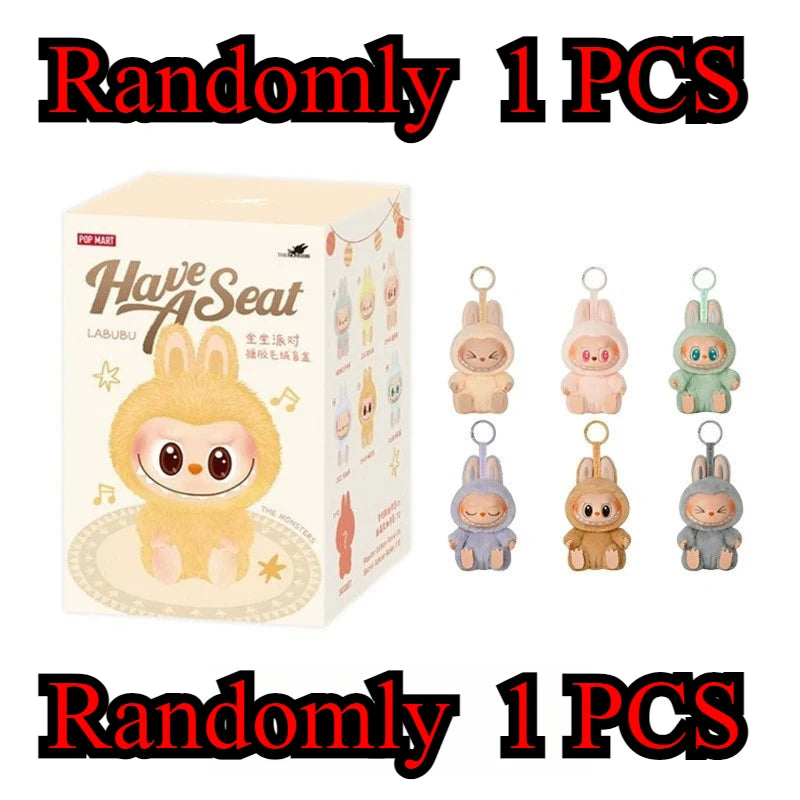 Hot 2 LABUBU THE MONSTERS Sitting Party Vinyl Plush Blind Box Ornament pendant gift