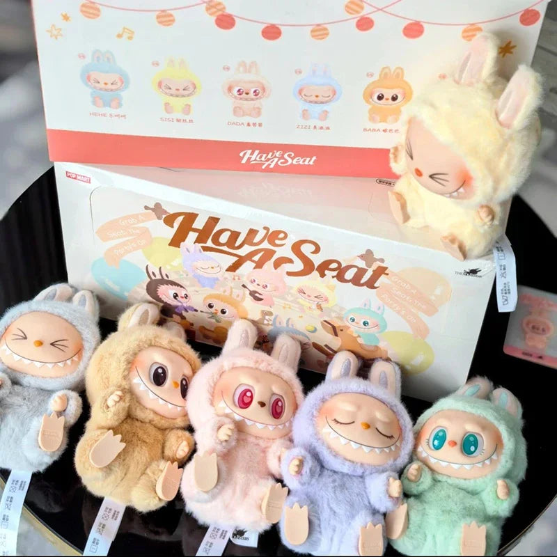 Hot 2 LABUBU THE MONSTERS Sitting Party Vinyl Plush Blind Box Ornament pendant gift