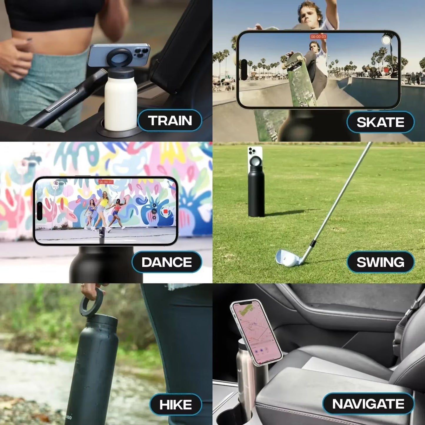 720ML Magnetic Insulated Cup Stainless Steel Sports Water Bottle Mobile Phone Holderhigh Aesthetic Value Cold Insulation Cup