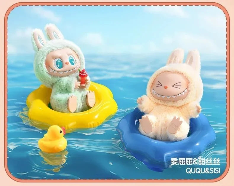 Hot 2 LABUBU  THE MONSTERS Sitting Party Vinyl Plush Blind Box Ornament pendant gift