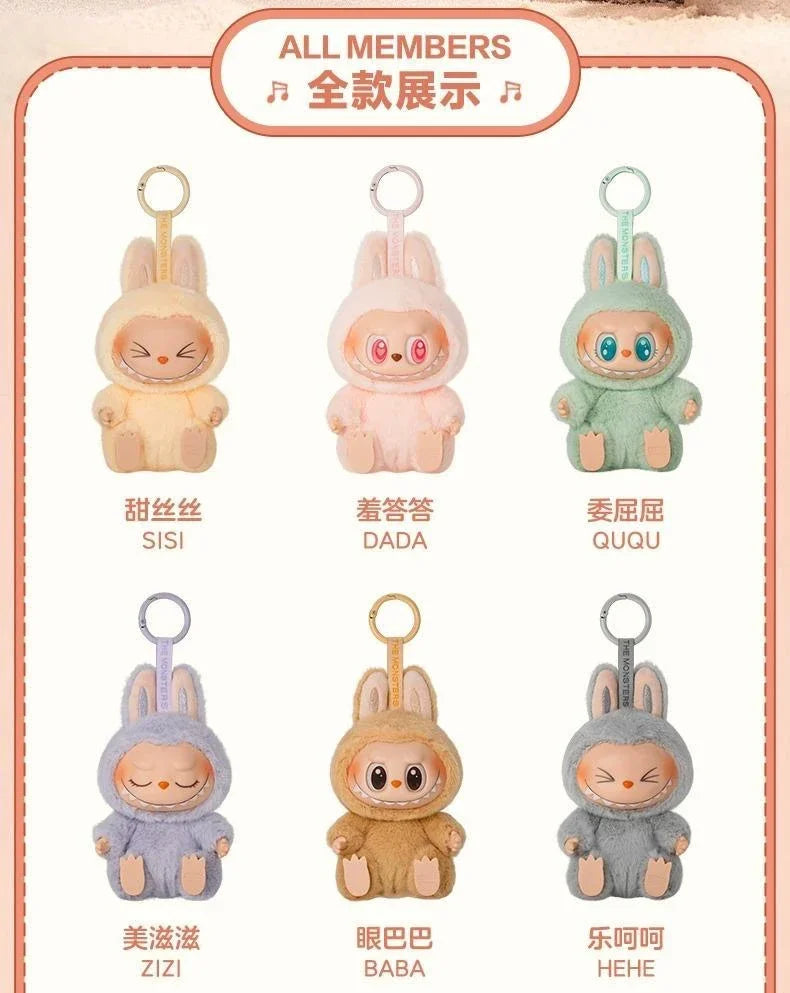Hot 2 LABUBU  THE MONSTERS Sitting Party Vinyl Plush Blind Box Ornament pendant gift